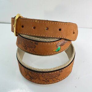 Zep-Pro Duck Hunting Belt – Genuine Leather & Canvas – Made in USA – Size 42